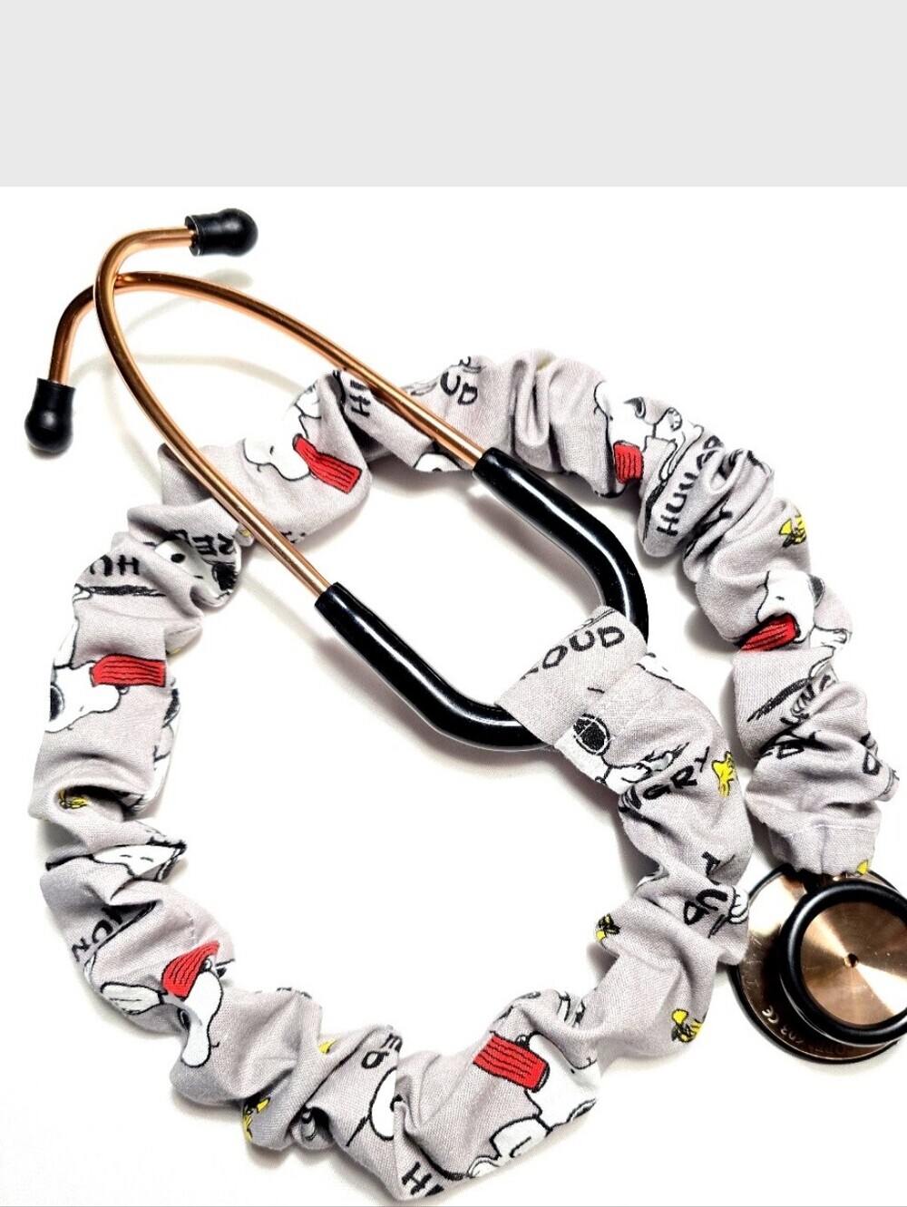 Handmade Snoopy Peanuts Stethoscope Sleeve - Gray Cotton Accessory